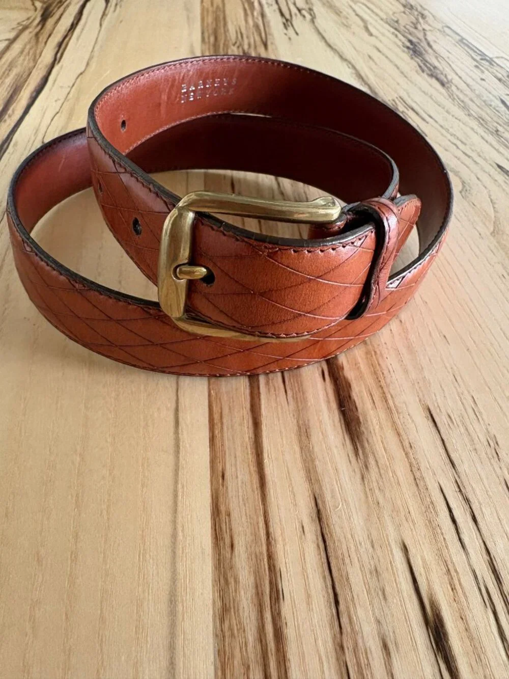 Barneys New York Men's brown leather belt size 32